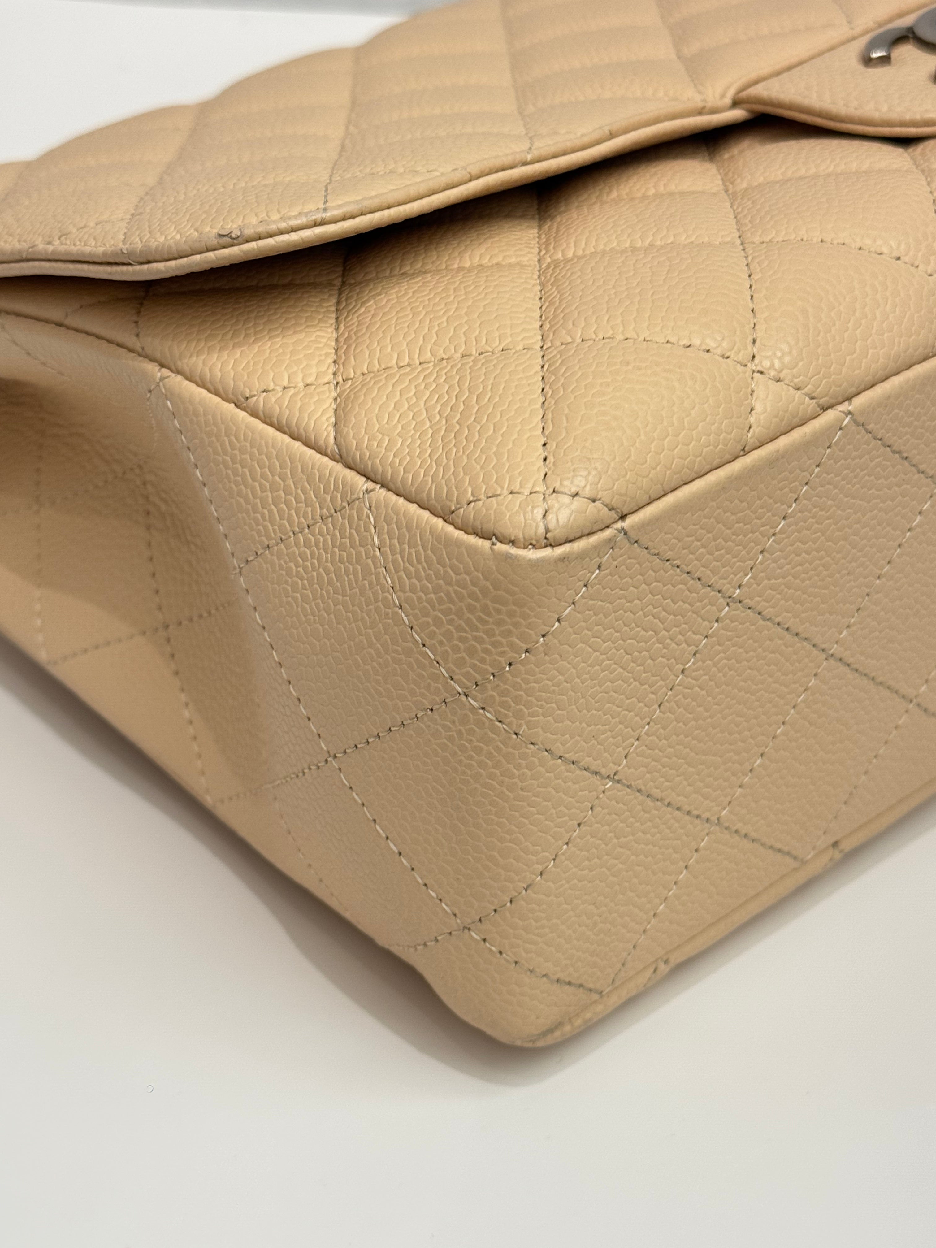Chanel Jumbo Classic Double Flap Bag Caviar Beige