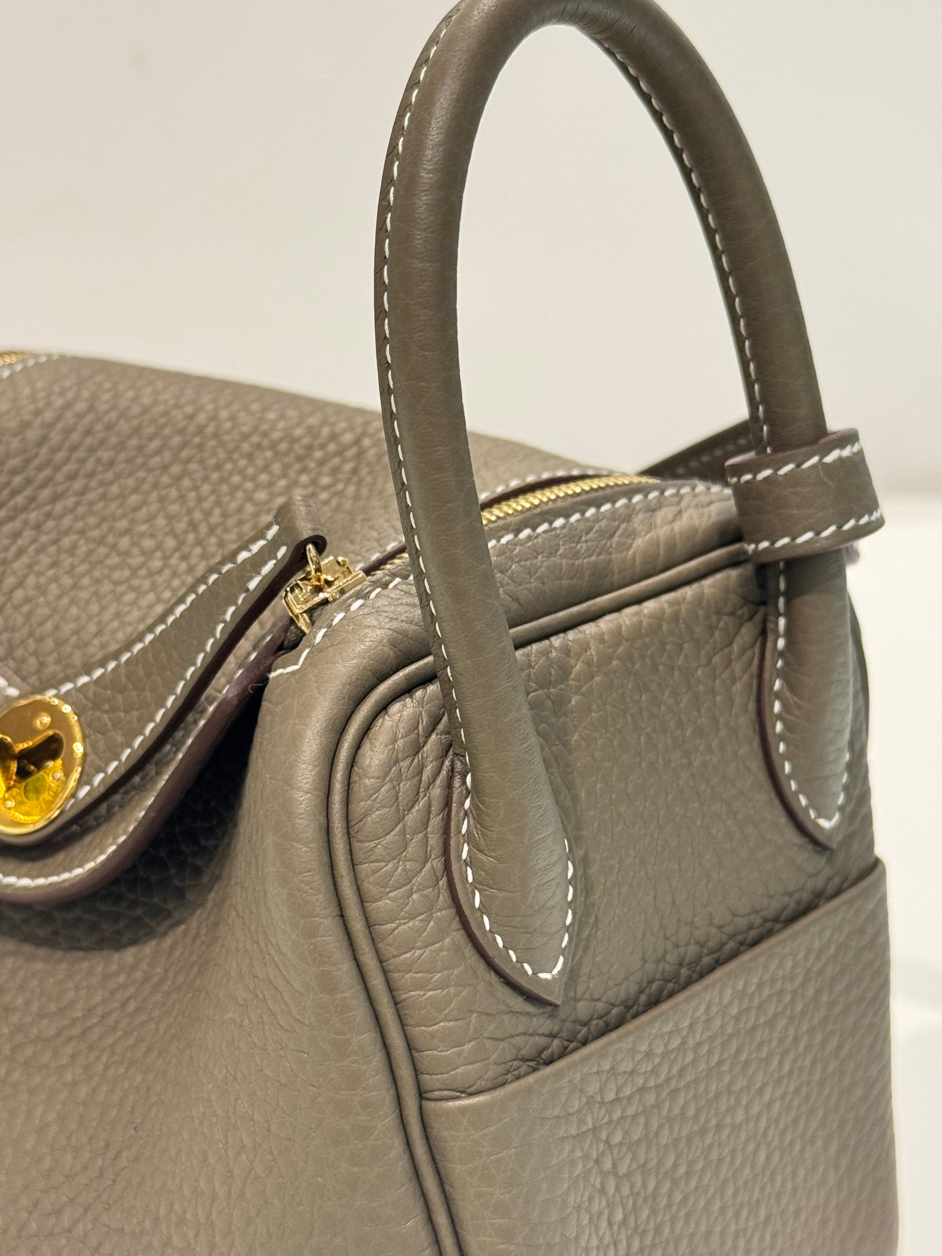 Hermes Mini Lindy Clemence Etoupe STAMP K