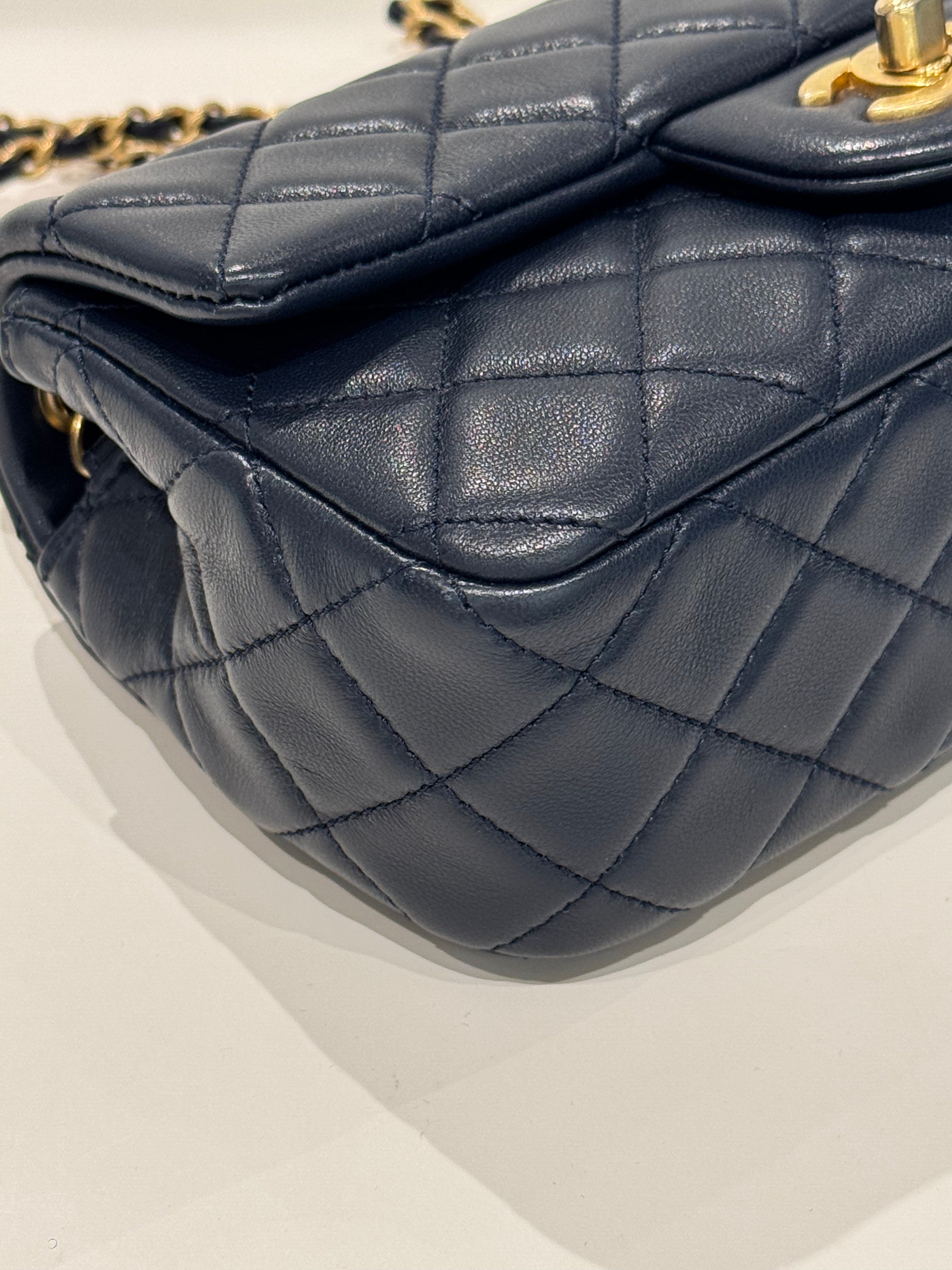 Chanel Pearl Crush Mini Rectangular Lambskin Navy