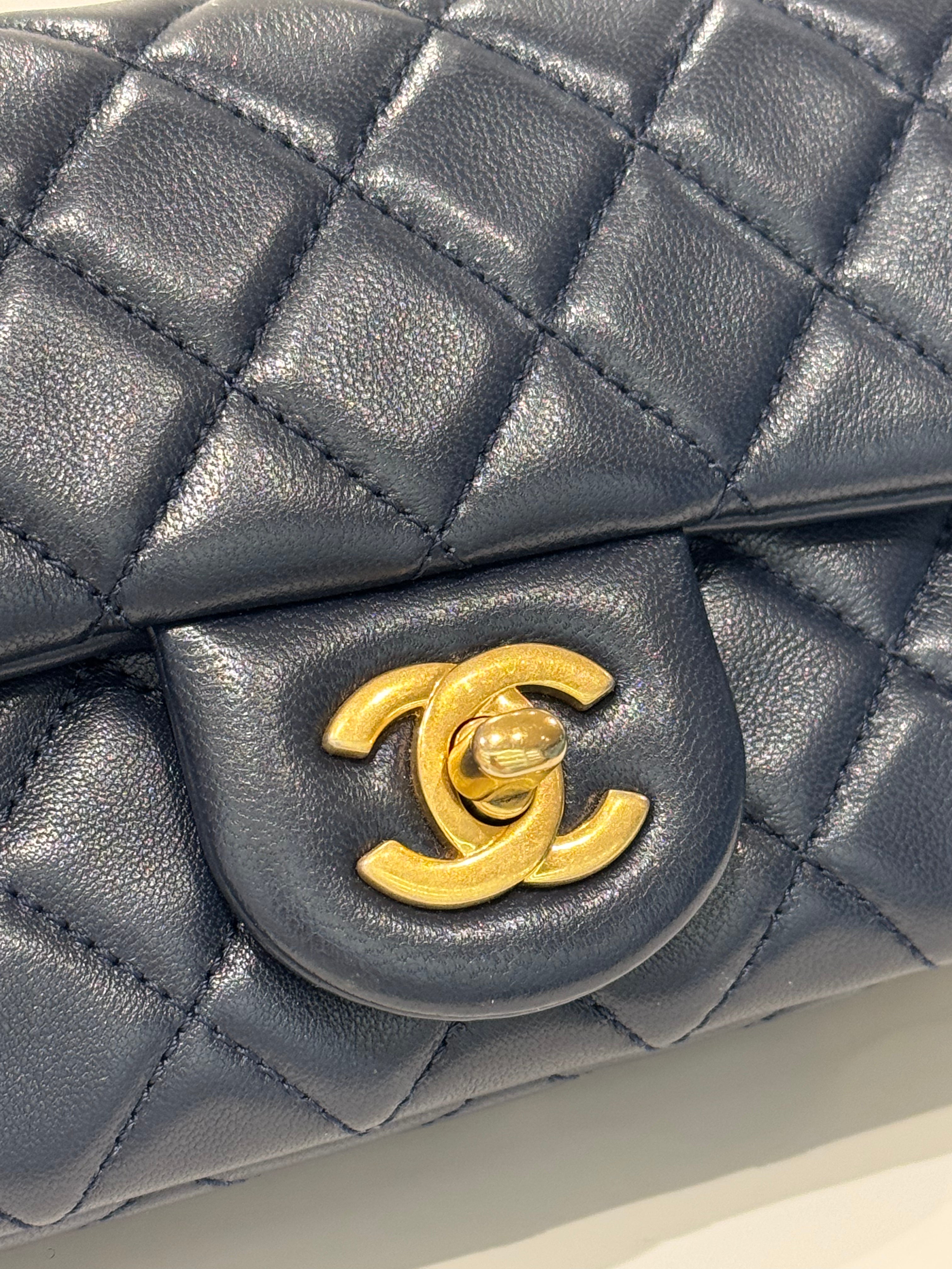 Chanel Pearl Crush Mini Rectangular Lambskin Navy