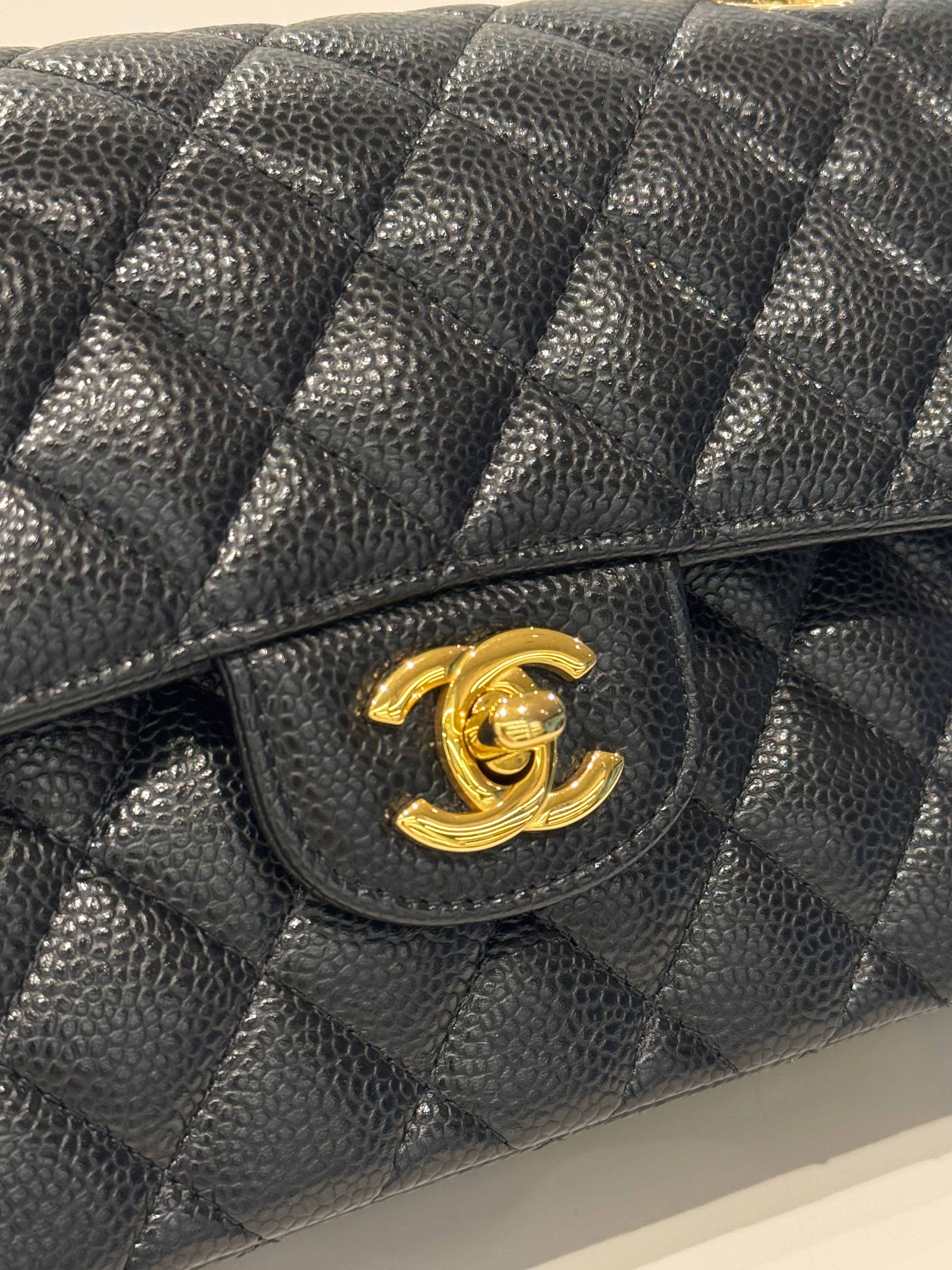 Chanel Small Classic Double Flap Bag Caviar Black (Microchip)