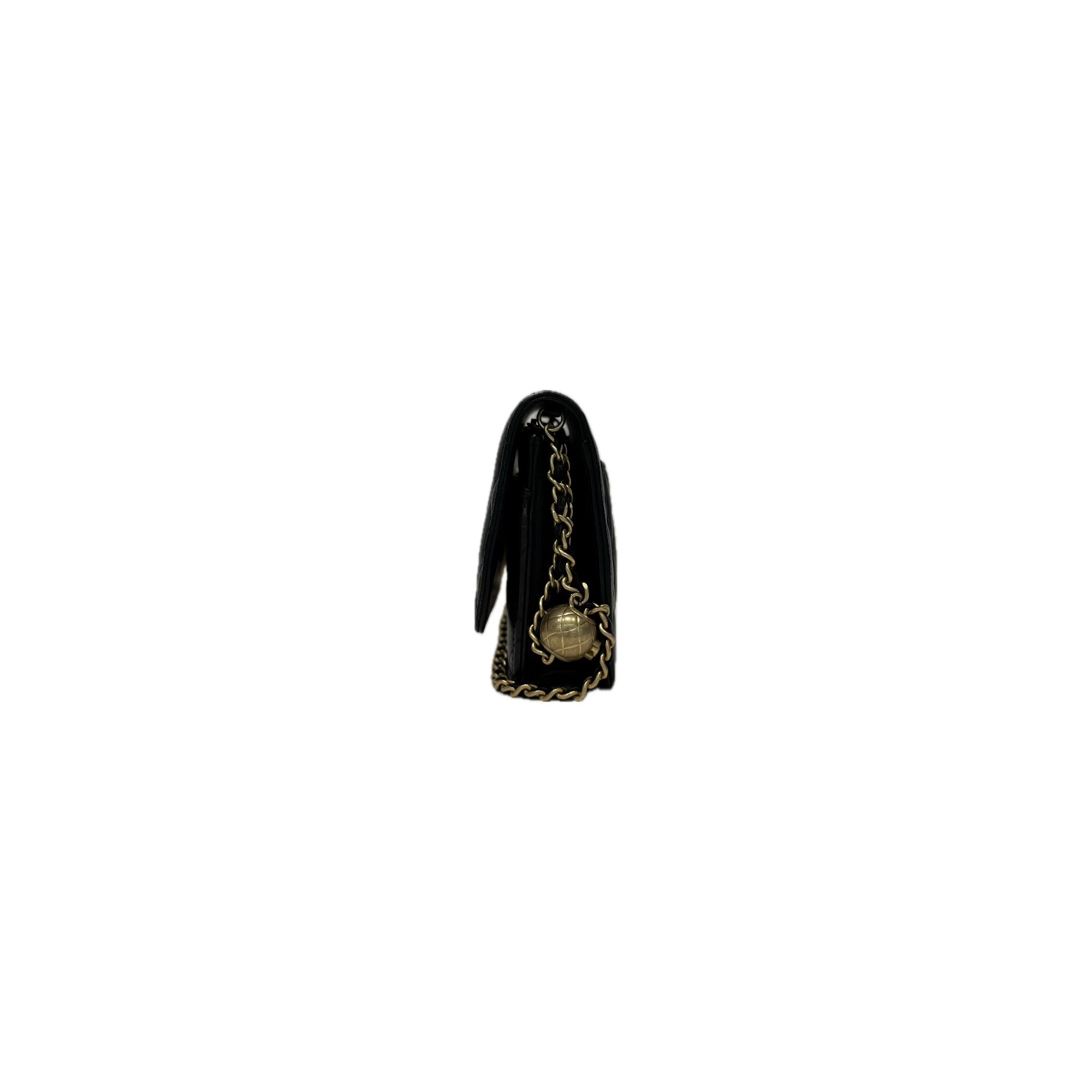 Chanel Pearl Crush Wallet On Chain Lambskin Black (Microchip)