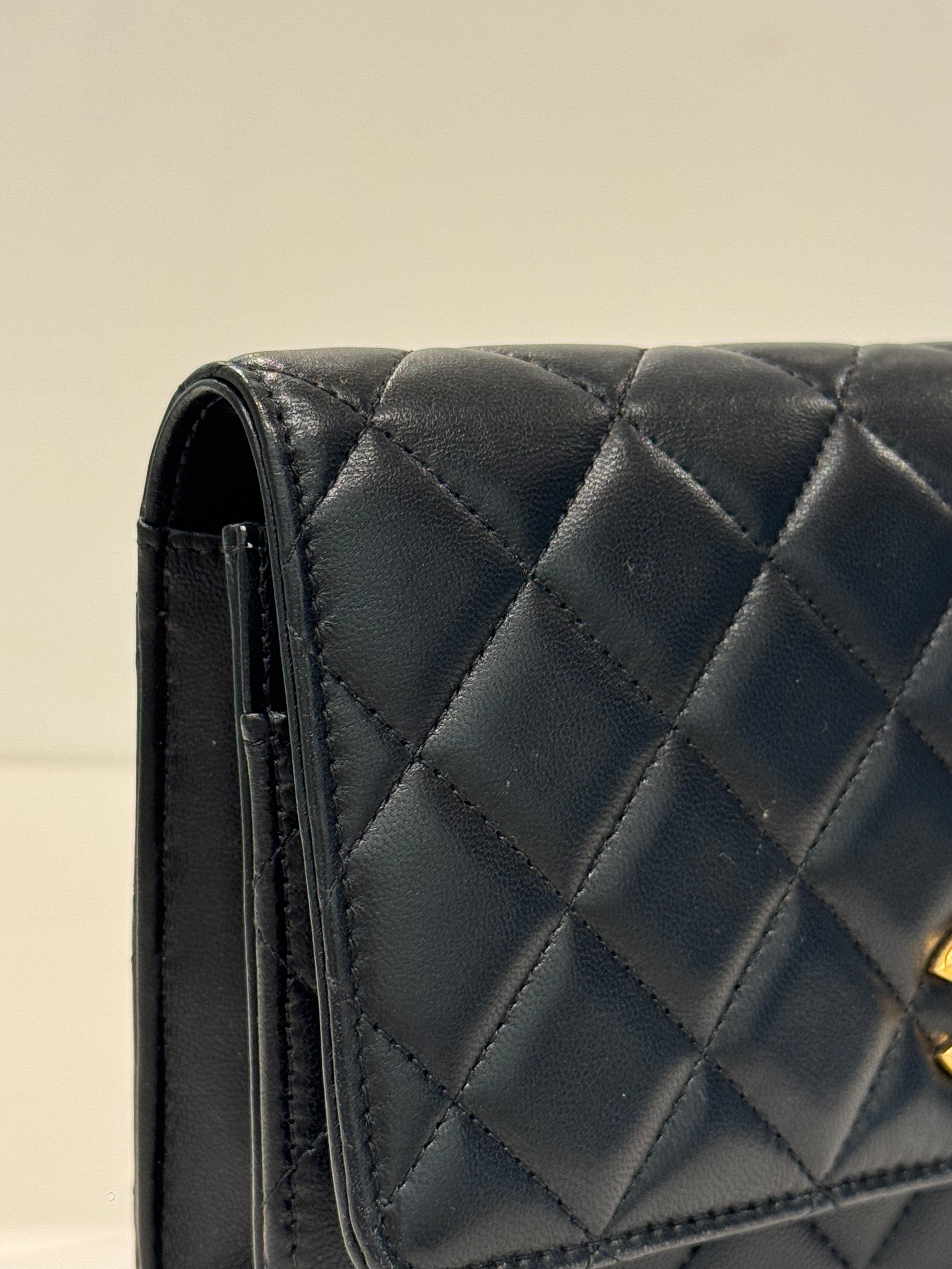 Chanel Pearl Crush Wallet On Chain Lambskin Black (Microchip)
