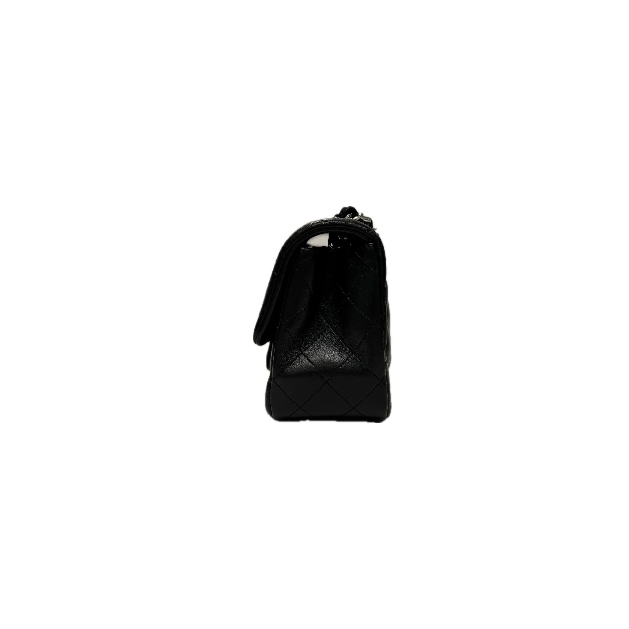 Chanel Mini Square Flap Bag Lambskin Black