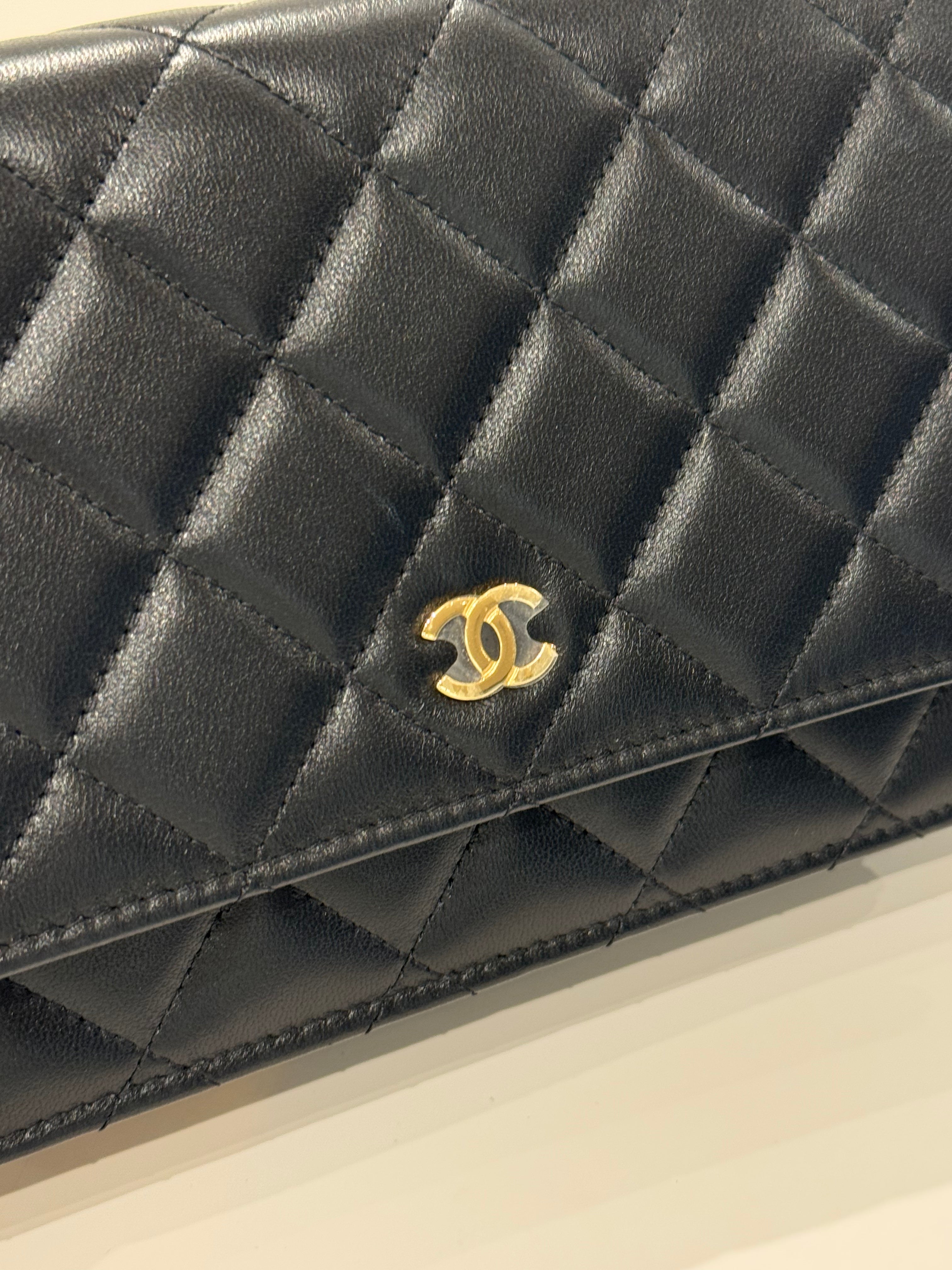 Chanel Classic Wallet On Chian Lambskin Black (Microship)