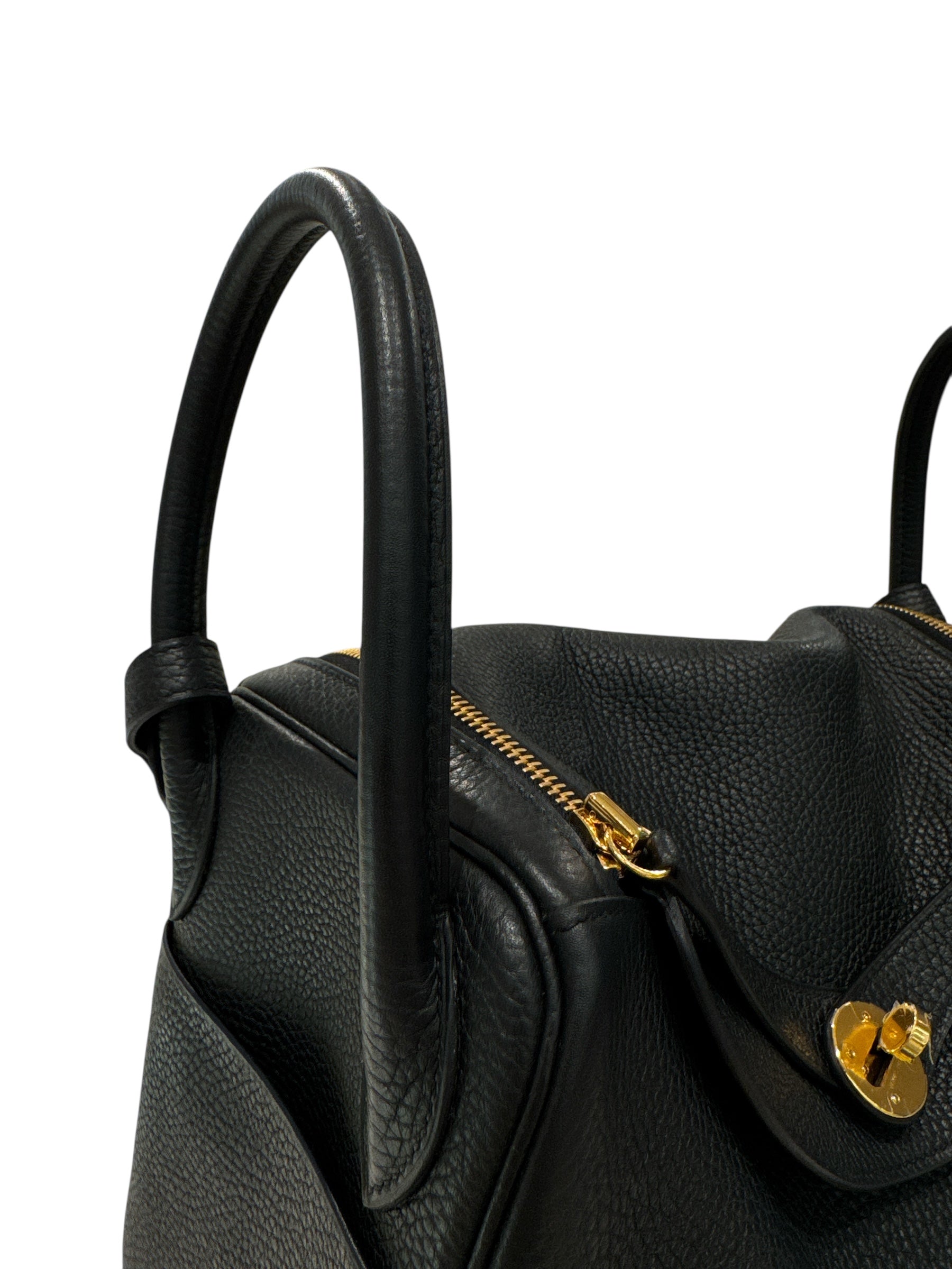 Hermes Lindy 30 Clemence Black STAMP C