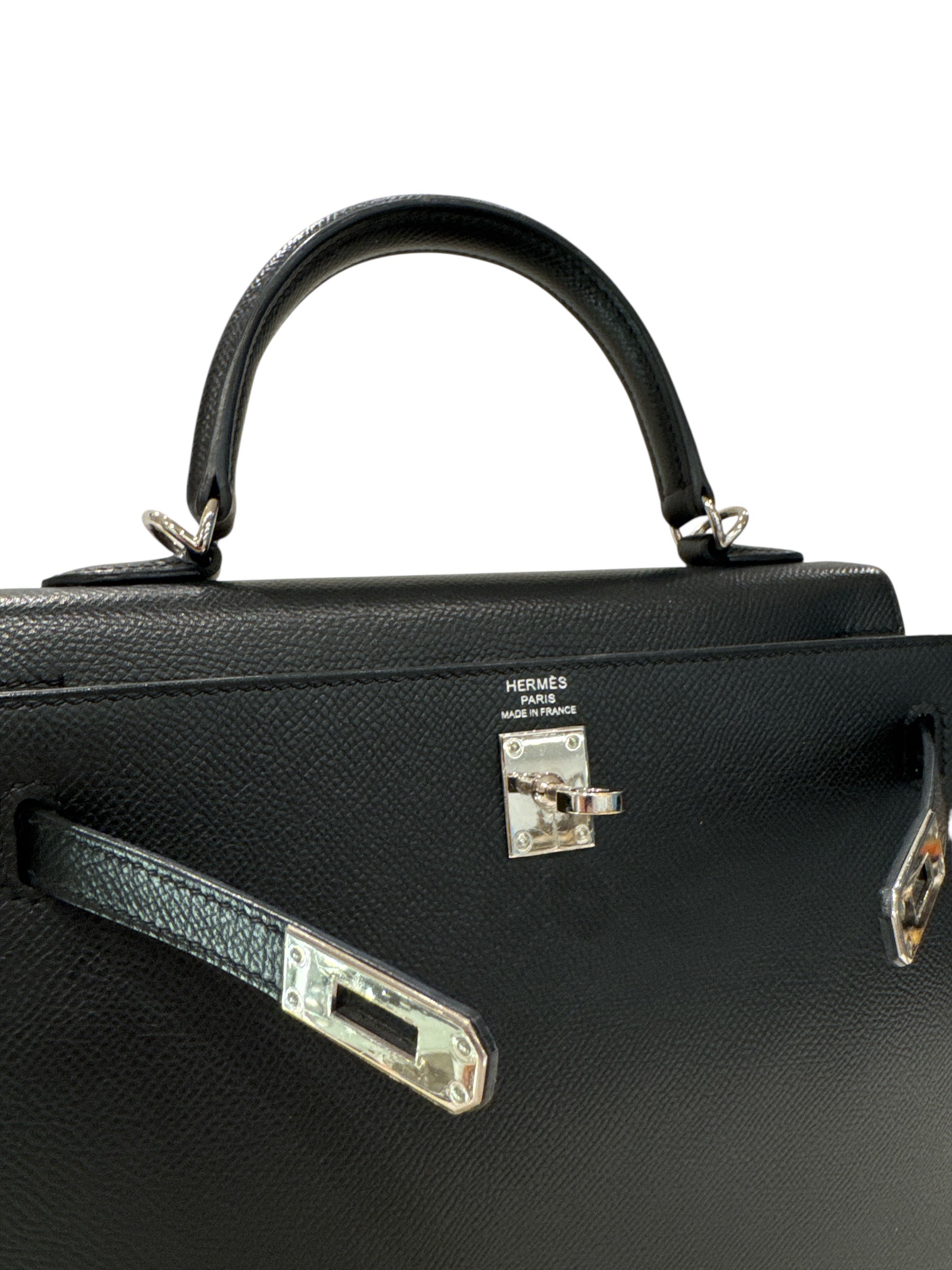Hermes Kelly 25 Epsom Black STAMP D