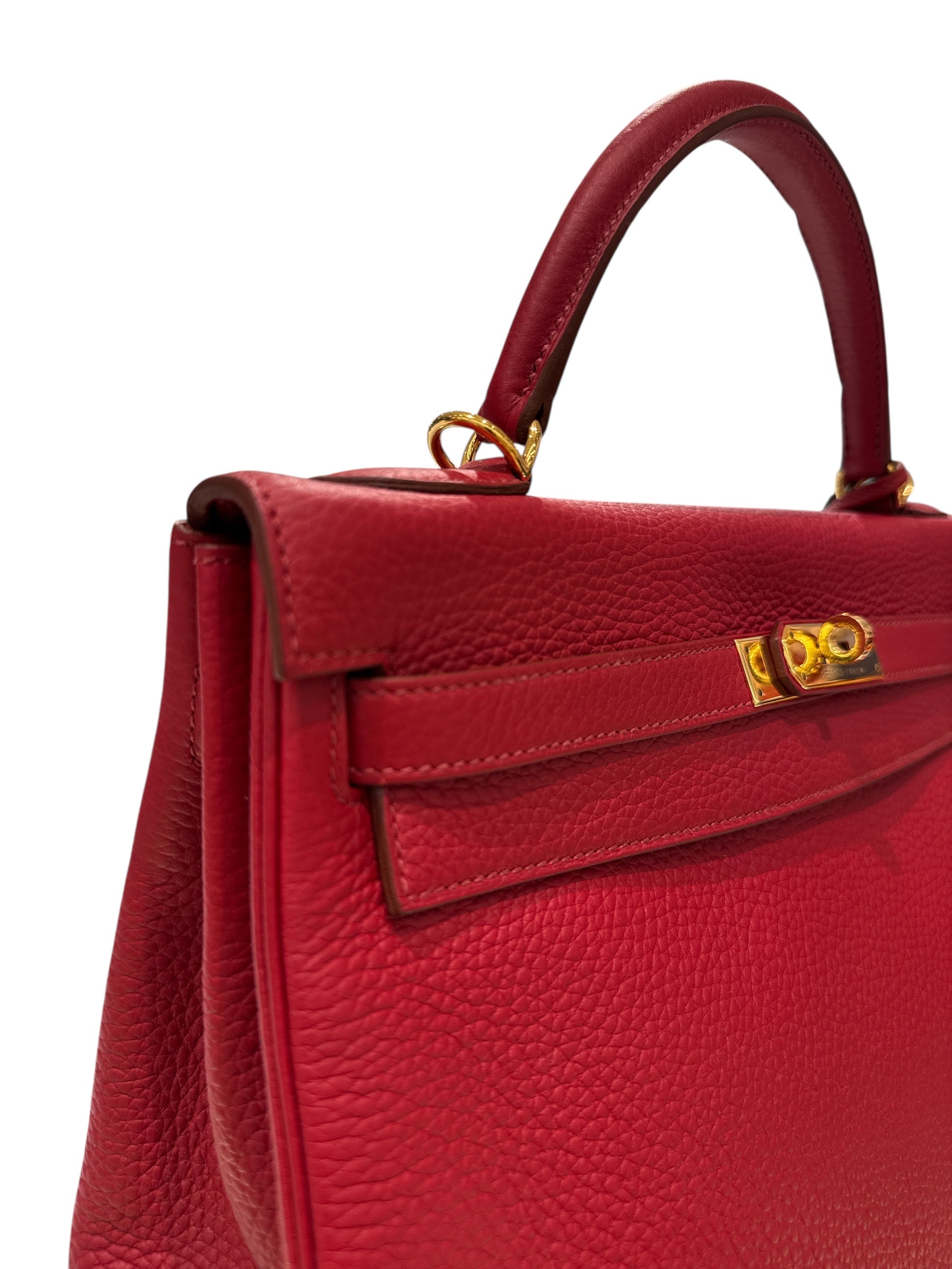 Hermes Kelly 32 Togo Rouge Casaque SQUARE R