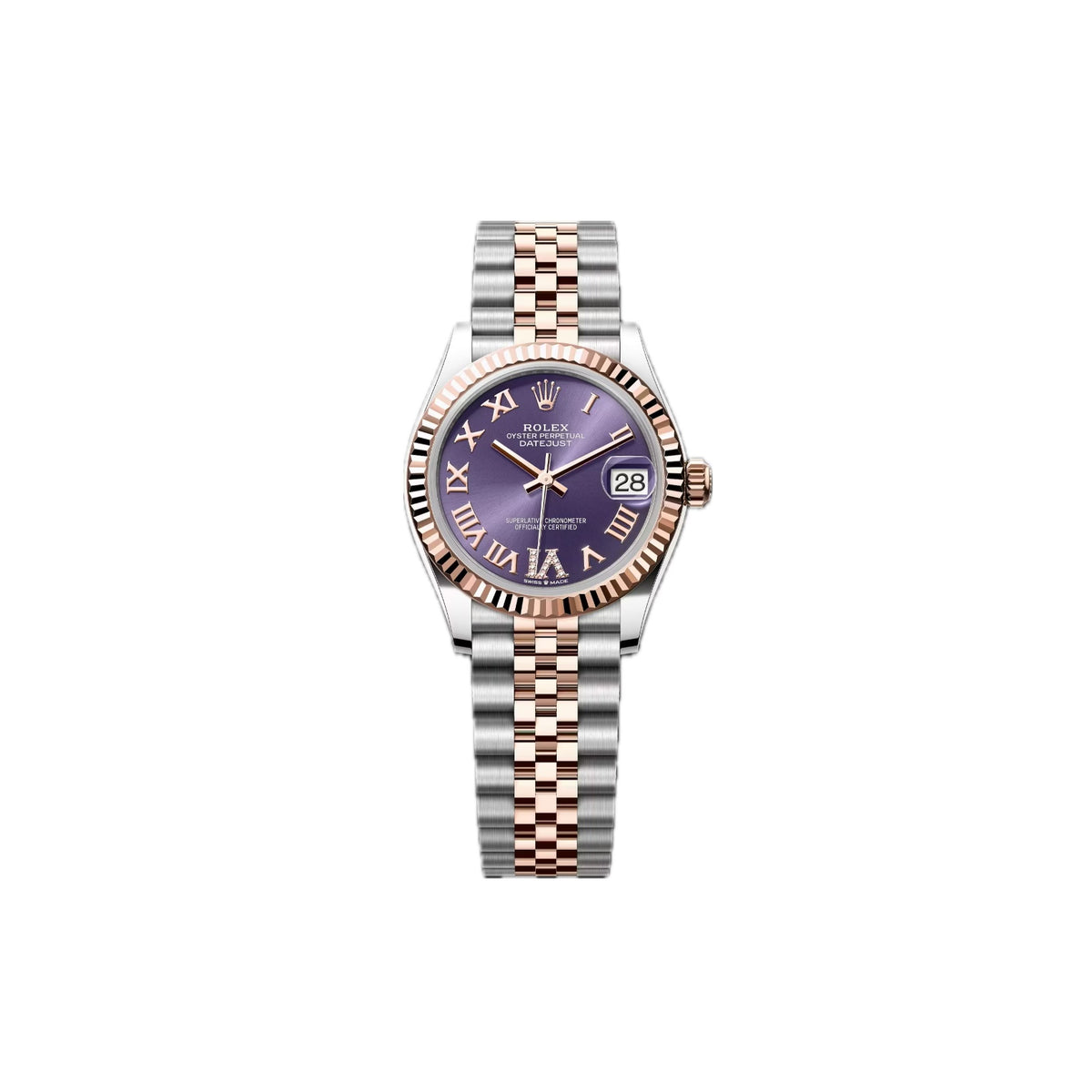 Rolex Datejust 31mm Aubergine set with diamonds