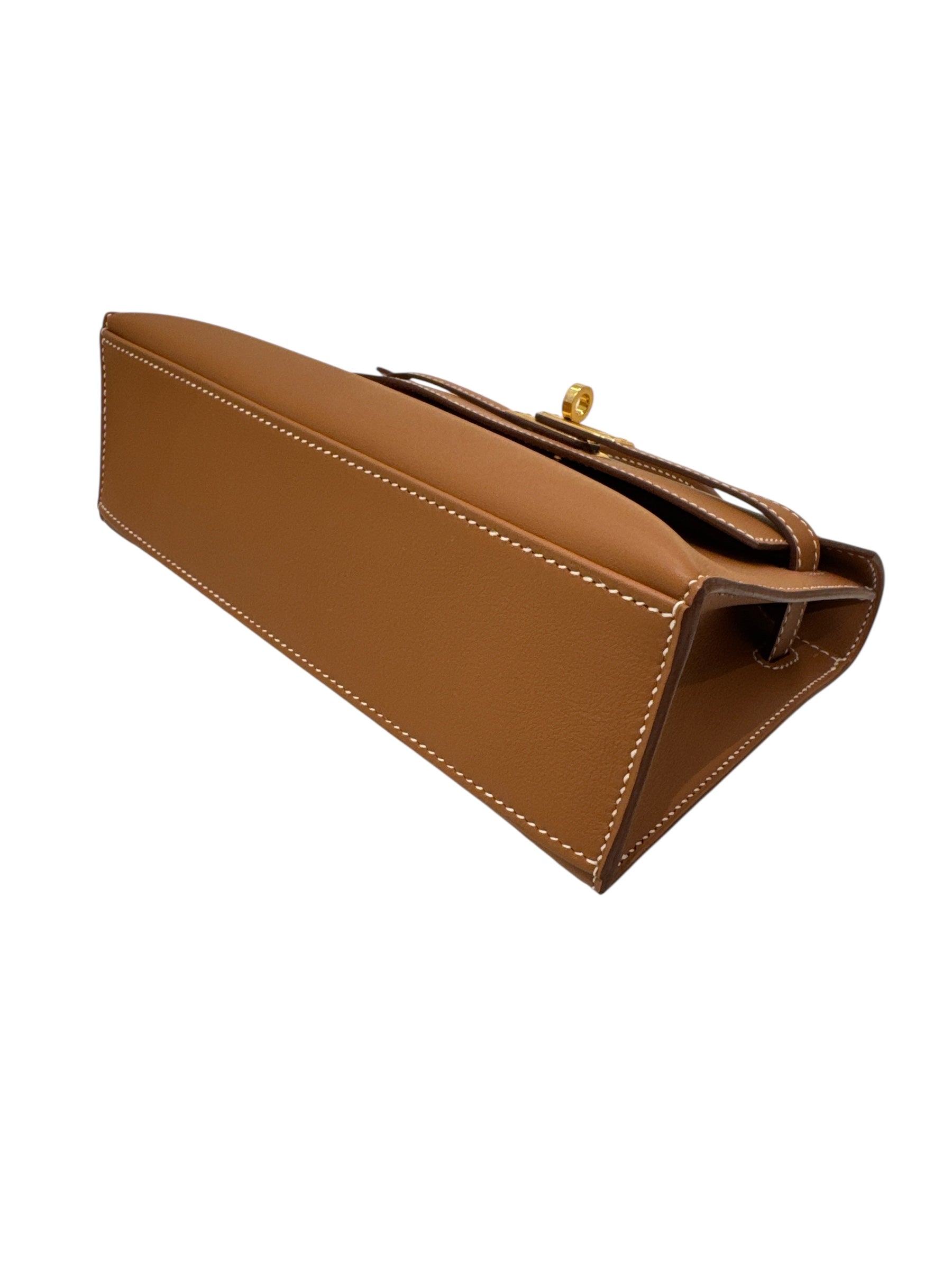 Hermes Kelly Pochette Swift Gold STAMP B