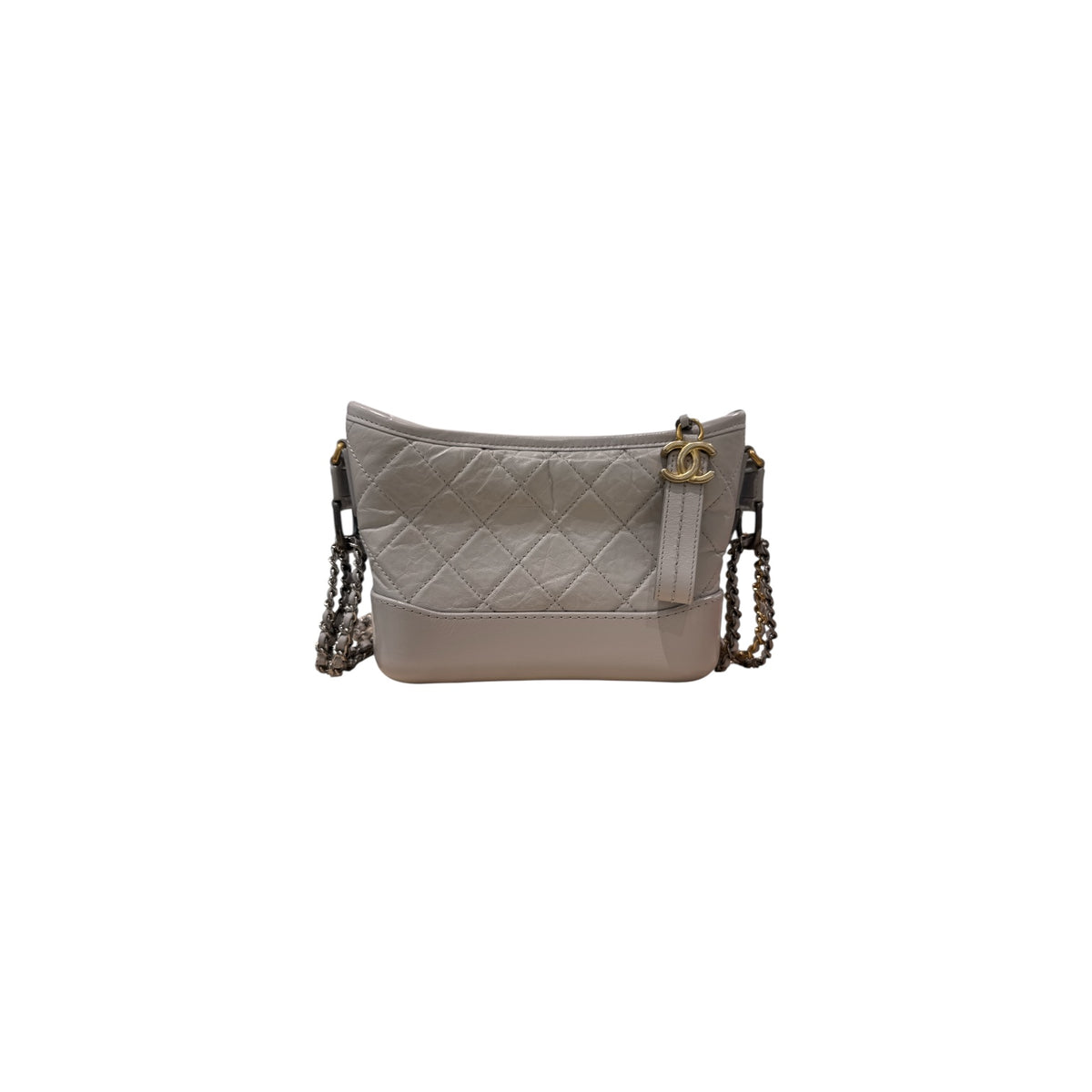 Chanel Small Gabrielle Hobo Bag Calfskin Grey