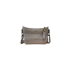 Chanel Small Gabrielle Hobo Bag Calfskin Grey