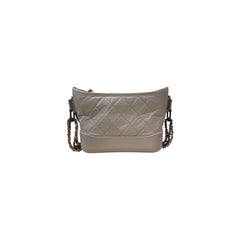 Chanel Small Gabrielle Hobo Bag Calfskin Grey