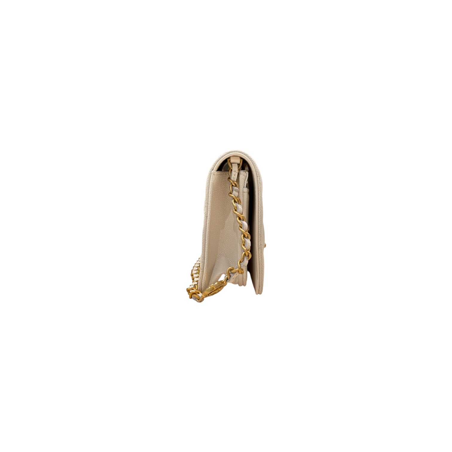 Chanel Camilla Cluth with Chain White Caviar