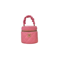 Chanel Top Handle Vanity Case Lambskin Pink