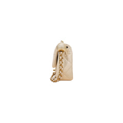 Chanel Mini Flap Bag with Pearls Lambskin White