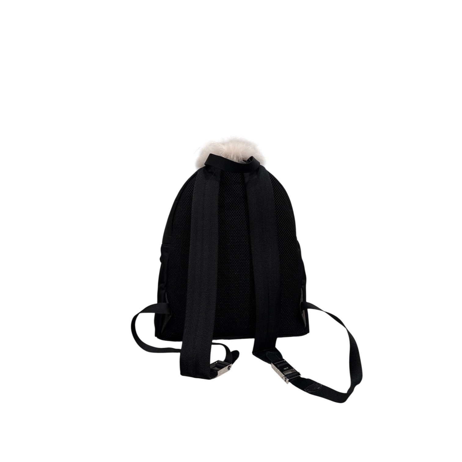 Fendi Monster Backpack in Black with Fur