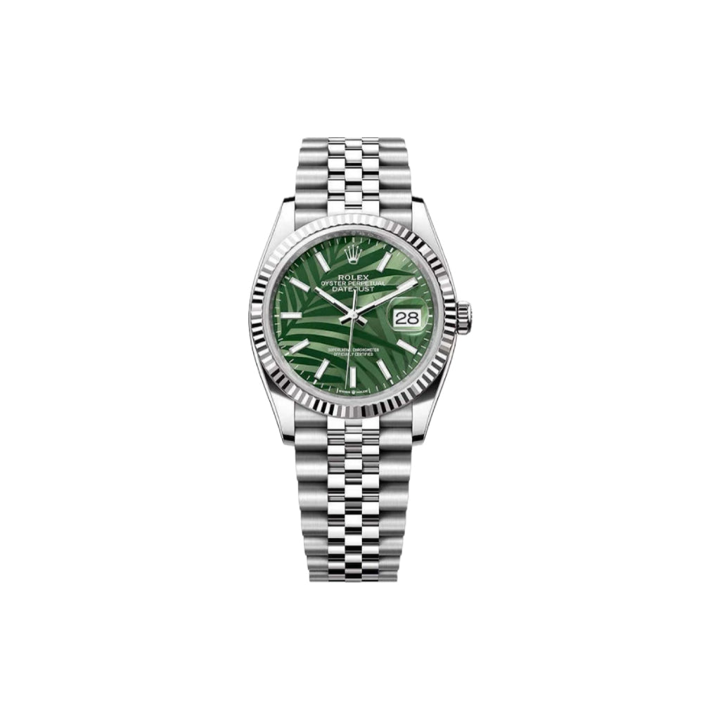 Rolex DateJust 36mm Olive Green Palm Dial