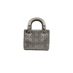 Dior Mini Lady Dior Satin Crystal Cannage Grey