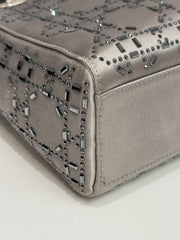 Dior Mini Lady Dior Satin Crystal Cannage Grey